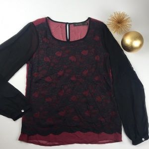 The Limited Black and Red Blouse Size XS